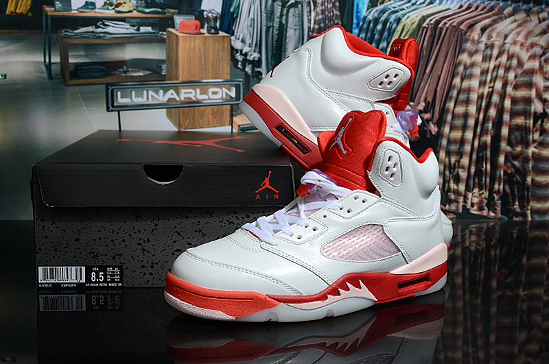 Air Jordan 5 OG White Red Shoes - Click Image to Close